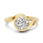9ct Yellow Gold Ava Crest Lab Diamond Ring front image