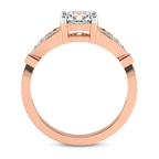 9ct Rose Gold Nova Split Shank Vintage Lab Diamond Ring side right image one