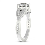Platinum Nova Split Shank Vintage Lab Diamond Ring standing product image one