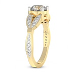 14kt Yellow Gold Nova Split Shank Vintage Lab Diamond Ring standing product image one