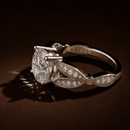 Platinum Nova Split Shank Vintage Lab Diamond Ring color product image two