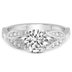 Platinum Nova Split Shank Vintage Lab Diamond Ring front image