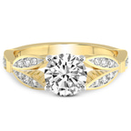 14kt Yellow Gold Nova Split Shank Vintage Lab Diamond Ring front image