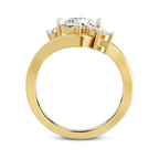 9ct Yellow Gold Three Stone Crest Lab Diamond Ring side right image one