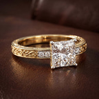 9ct Yellow Gold Antique Allure Vintage Lab Diamond Ring color product image one