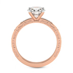 9ct Rose Gold Antique Allure Vintage Lab Diamond Ring side right image one