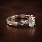 10kt White Gold Antique Allure Vintage Lab Diamond Ring color product image two