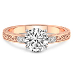 9ct Rose Gold Antique Allure Vintage Lab Diamond Ring front image