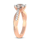 0.66 Ct Oval Cut Twisted Vine Lab Diamond Ring in 18kt Rose Gold left