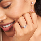 14kt White Gold Twisted Vine Lab Diamond Ring model image