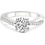 14kt White Gold Twisted Vine Lab Diamond Ring front image