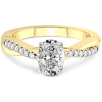 2.99 ct. oval Twisted Vine Ring in 18kt yellow gold front image