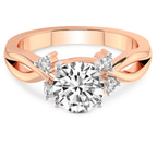 9ct Rose Gold Twisted Blossom Lab Diamond Ring front image