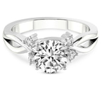 9ct White Gold Twisted Blossom Lab Diamond Ring front image