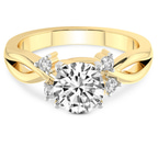 14kt Yellow Gold Twisted Blossom Lab Diamond Ring front image