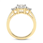 2.82 Ct Round Cut Trilogy Three Stone Lab Diamond Ring in 14kt Yellow Gold right
