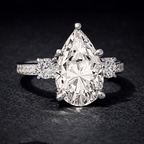 9ct White Gold Trilogy Three Stone Lab Diamond Ring color product image one