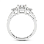 2.92 ct. marquise Trilogy Three Stone Ring in platinum side right image one