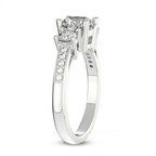 2.92 ct. marquise Trilogy Three Stone Ring in platinum standing product image one