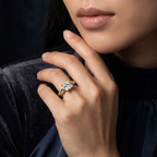 10kt Rose Gold Catrina Cutwork Lab Diamond Ring model image