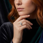 Platinum Catrina Cutwork Lab Diamond Ring model image two
