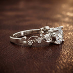 Platinum Catrina Cutwork Lab Diamond Ring color product image two