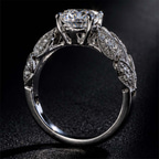 1.38 ct. emerald Vintage Willow Ring in 10kt rose gold color product image two