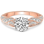 14kt Rose Gold Vintage Willow Lab Diamond Ring front image