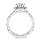 2.81 Ct Princess Cut Luna Split Shank Halo Lab Diamond Ring in 14kt White Gold right