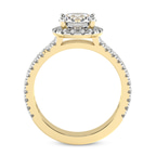 3.30 Ct Round Cut Luna Split Shank Halo Lab Diamond Ring in 14kt Yellow Gold right