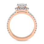 2.92 Ct Oval Cut Luna Split Shank Halo Lab Diamond Ring in 14kt Rose Gold right