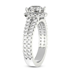 2.81 Ct Princess Cut Luna Split Shank Halo Lab Diamond Ring in 14kt White Gold left