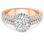 1.84 Ct Round Cut Luna Split Shank Halo Lab Diamond Ring in 14kt Rose Gold front image
