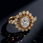 2.82 ct. round Bloom Vintage Halo Ring in 10kt yellow gold color product image one