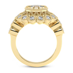 10kt Yellow Gold Bloom Vintage Halo Lab Diamond Ring side right image one