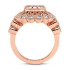 18kt Rose Gold Bloom Vintage Halo Lab Diamond Ring side right image one