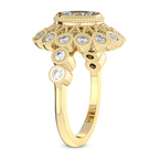 10kt Yellow Gold Bloom Vintage Halo Lab Diamond Ring standing product image one