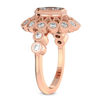 18kt Rose Gold Bloom Vintage Halo Lab Diamond Ring standing product image one