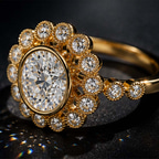 14kt White Gold Bloom Vintage Halo Lab Diamond Ring color product image two