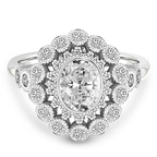 Platinum Bloom Vintage Halo Lab Diamond Ring front image