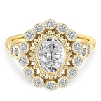 10kt Yellow Gold Bloom Vintage Halo Lab Diamond Ring front image