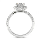 1.49 ct. cushion Entwined Love Halo Ring in 10kt white gold side right image one