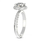 1.49 ct. cushion Entwined Love Halo Ring in 10kt white gold standing product image one