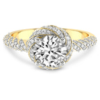 14kt Yellow Gold Entwined Love Halo Lab Diamond Ring front image