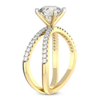 2.36 Ct Cushion Cut Dakota Criss Cross Lab Diamond Ring in 14kt Yellow Gold left