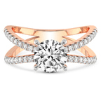 9ct Rose Gold Dakota Criss Cross Lab Diamond Ring front image