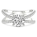 14kt White Gold Dakota Criss Cross Lab Diamond Ring front image