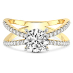 9ct Yellow Gold Dakota Criss Cross Lab Diamond Ring front image
