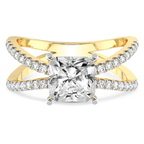 4.06 Ct RADIANT Cut Dakota Criss Cross Lab Diamond Ring in 14kt Yellow Gold front image