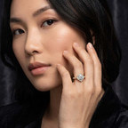 10kt Rose Gold Melody Vintage Halo Lab Diamond Ring model image